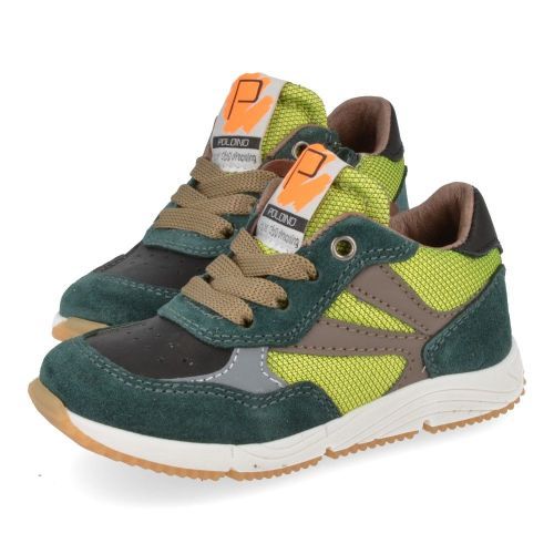 Poldino sneakers groen Jongens ( - groene sneaker6614) - Junior Steps