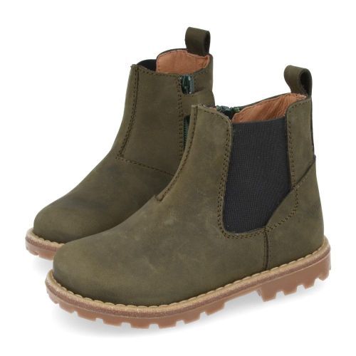 Poldino laarzen kort kaki  (kaki kort laarsje - 6402) - Junior Steps