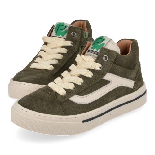 Poldino sneakers kaki Jongens (kaki sneaker met ritssluiting - 6801) - Junior Steps
