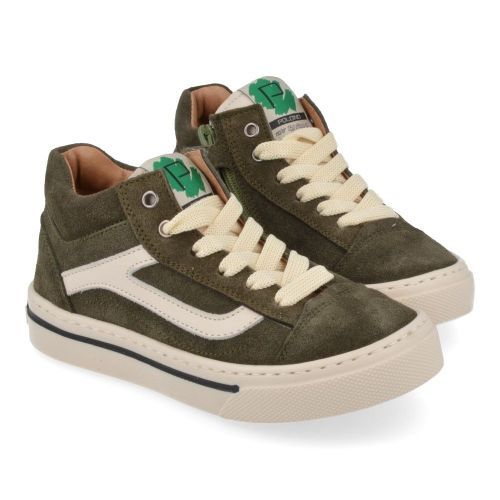Poldino sneakers kaki Jongens (kaki sneaker met ritssluiting - 6801) - Junior Steps