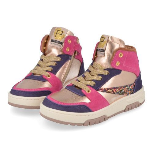 Poldino sneakers GOUD Meisjes (paars gouden sneaker  - 6430) - Junior Steps