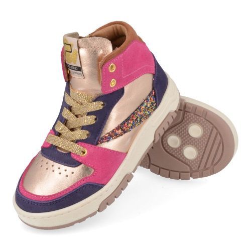 Poldino sneakers GOUD Meisjes (paars gouden sneaker  - 6430) - Junior Steps