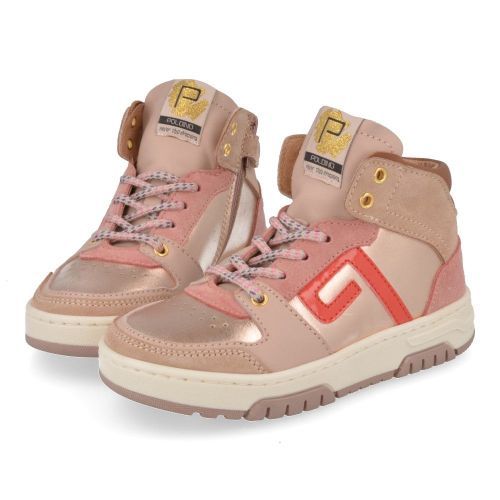 Poldino sneakers roze Meisjes (roze sneaker met goud - 6893) - Junior Steps