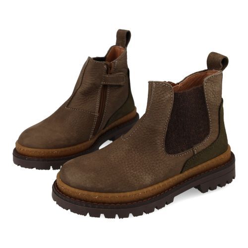 Poldino laarzen kort taupe  (taupe kort laarsje - 6812NT) - Junior Steps