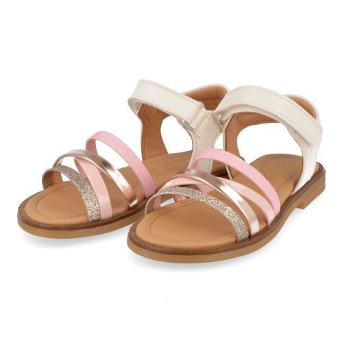 Poldino sandalen wit Meisjes ( - wit roze sandaal6556) - Junior Steps