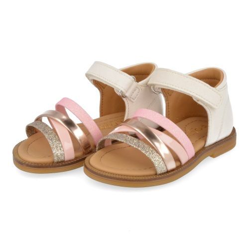 Poldino sandalen wit Meisjes ( - wit roze sandaaltje6525) - Junior Steps