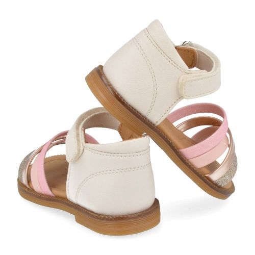 Poldino sandalen wit Meisjes ( - wit roze sandaaltje6525) - Junior Steps