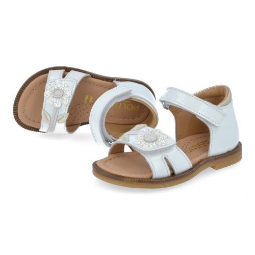 Poldino sandalen wit Meisjes (wit  sandaaltje verstelbaar in de breedt - 6336) - Junior Steps