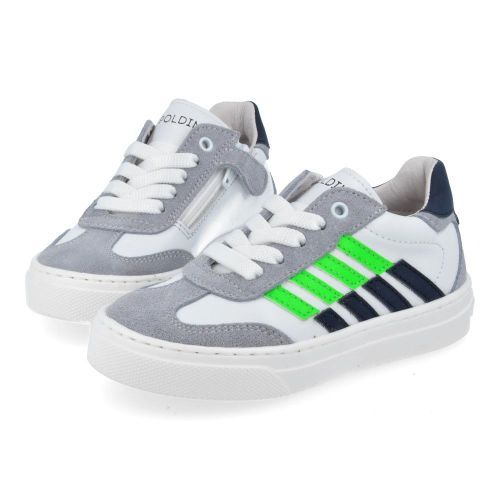 Poldino sneakers grijs Jongens (witte sneaker met grijs - 6903) - Junior Steps