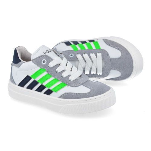 Poldino sneakers grijs Jongens (witte sneaker met grijs - 6903) - Junior Steps