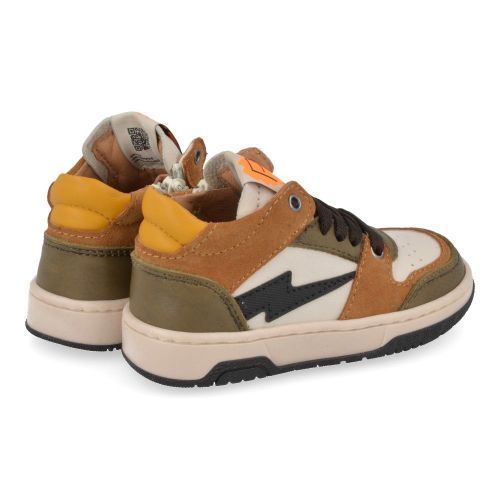 Poldino sneakers kaki Jongens (witte sneaker met kaki en zwart - 6615) - Junior Steps