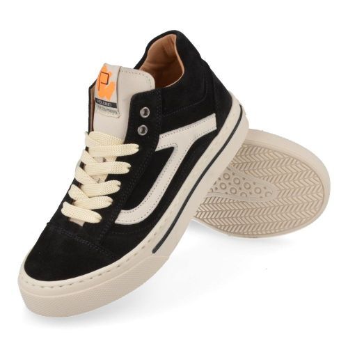 Poldino sneakers Zwart Jongens (zwarte sneaker met ritssluiting - 6801) - Junior Steps