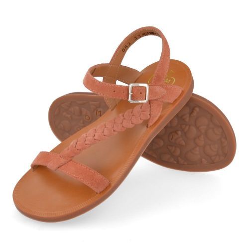 Pom d'api Sandals pink Girls (plagette antic) - Junior Steps