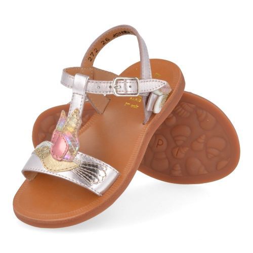 Pom d'api Sandales rose Filles (plagette colibri) - Junior Steps