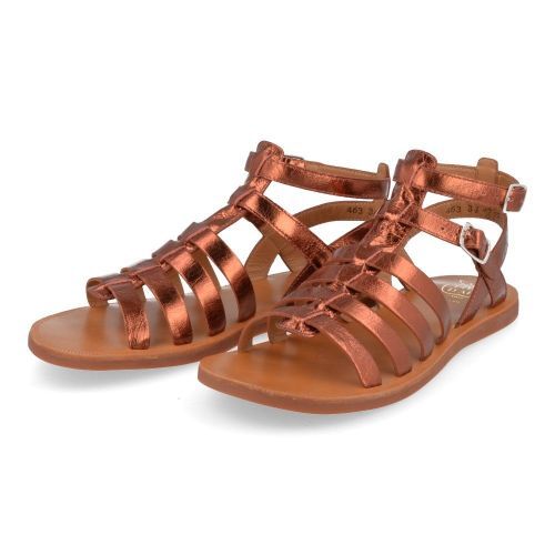 Pom d'api Sandals Bronze Girls (plagette gladiator) - Junior Steps