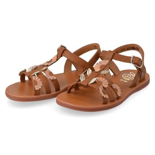 Pom d'api sandalen cognac Meisjes ( - plagette multi daisy cognac sandaalplagette multi daisy) - Junior Steps