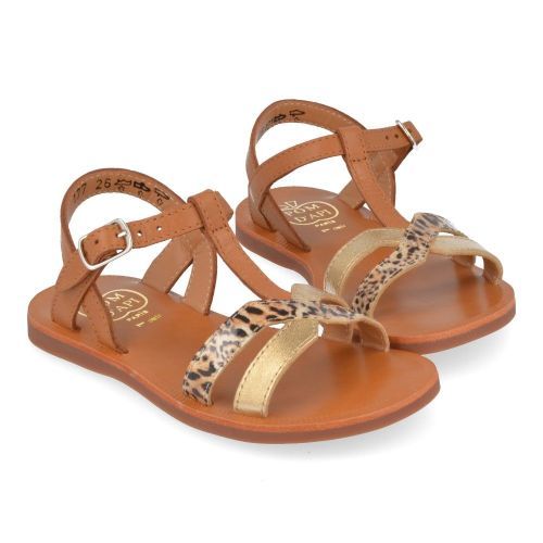 Pom d'api sandalen cognac Meisjes ( - plagette new salome cognac sandaalplagette salome tek) - Junior Steps