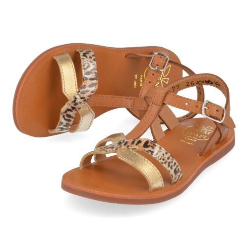 Pom d'api sandalen cognac Meisjes ( - plagette new salome cognac sandaalplagette salome tek) - Junior Steps