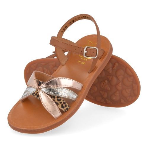 Pom d'api sandalen cognac Meisjes ( - plagette oto cognac sandaalplagette oto) - Junior Steps