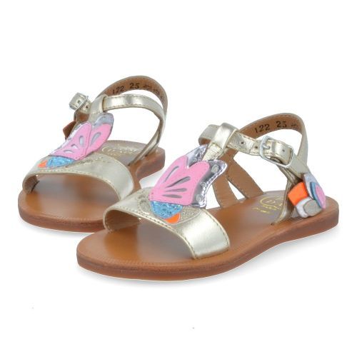 Pom d'api Sandals Gold Girls (plagette papillon) - Junior Steps