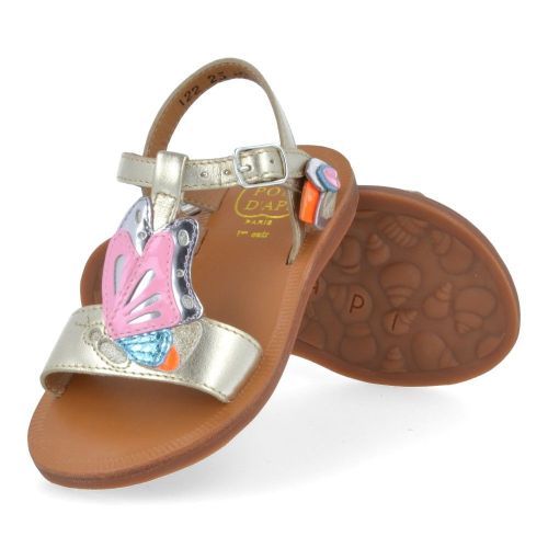 Pom d'api Sandals Gold Girls (plagette papillon) - Junior Steps
