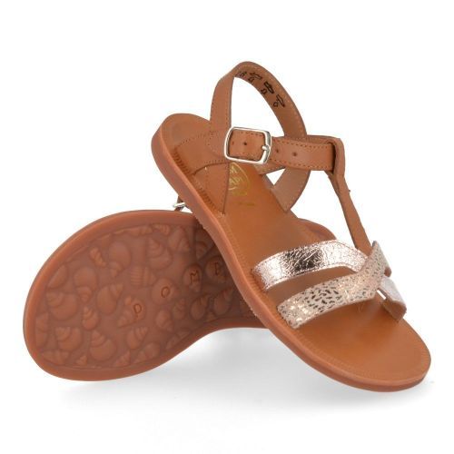Pom d'api Sandals cognac Girls (plagette salome tek) - Junior Steps