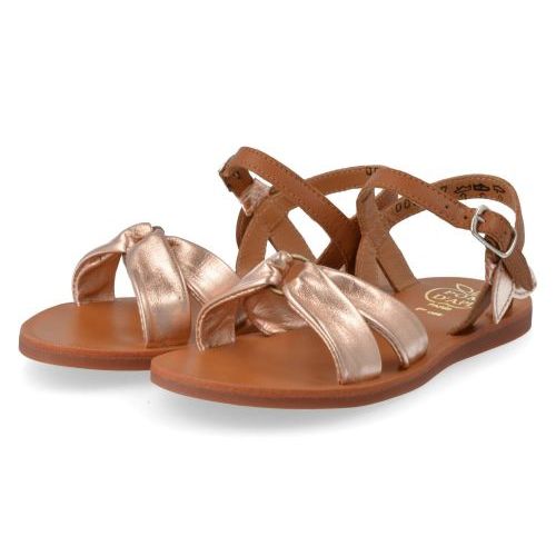 Pom d'api sandalen cognac Meisjes ( - plagette scarf cognac sandaalplagette scarf) - Junior Steps