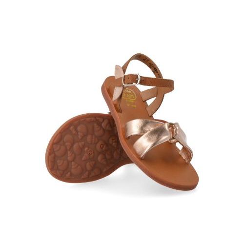 Pom d'api sandalen cognac Meisjes ( - plagette scarf cognac sandaalplagette scarf) - Junior Steps