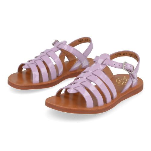 Pom d'api Sandals lila Girls (plagette strap) - Junior Steps