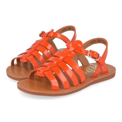 Pom d'api Sandals Orange Girls (plagette strap) - Junior Steps
