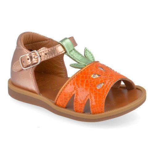 Pom d'api Sandals Orange Girls (poppy agrume) - Junior Steps