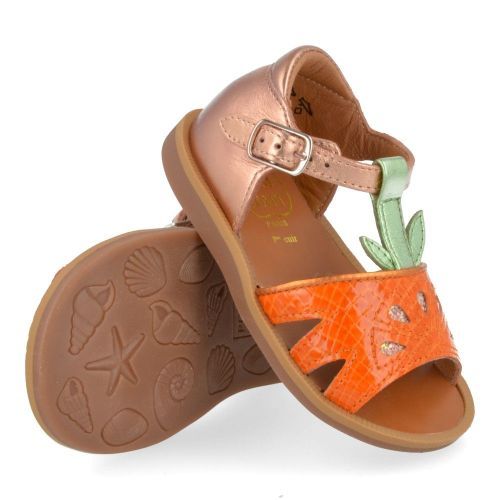 Pom d'api Sandals Orange Girls (poppy agrume) - Junior Steps