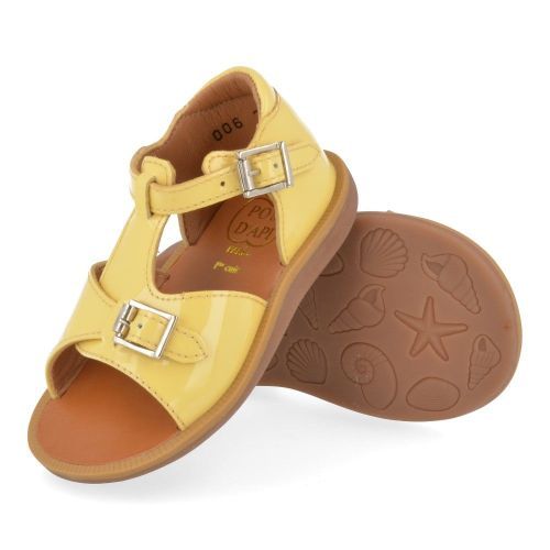 Pom d'api Sandals Yellow Girls (poppy buckle) - Junior Steps