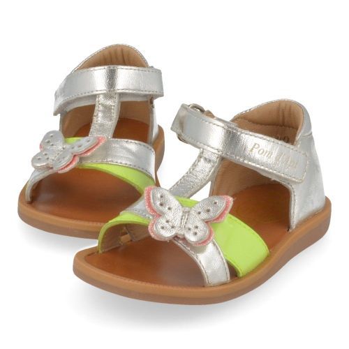 Pom d'api Sandals Silver Girls (poppy cross) - Junior Steps