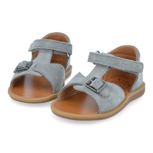 Pom d'api sandalen lichtgrijs Jongens (poppy easy lichtgrijs sandaaltje - poppy easy) - Junior Steps