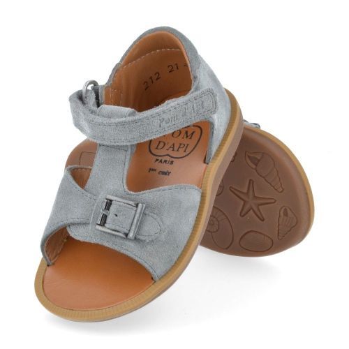 Pom d'api sandalen lichtgrijs Jongens (poppy easy lichtgrijs sandaaltje - poppy easy) - Junior Steps
