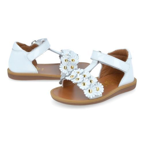 Pom d'api sandalen wit Meisjes (poppy flower wit sandaaltje - poppy  flower) - Junior Steps