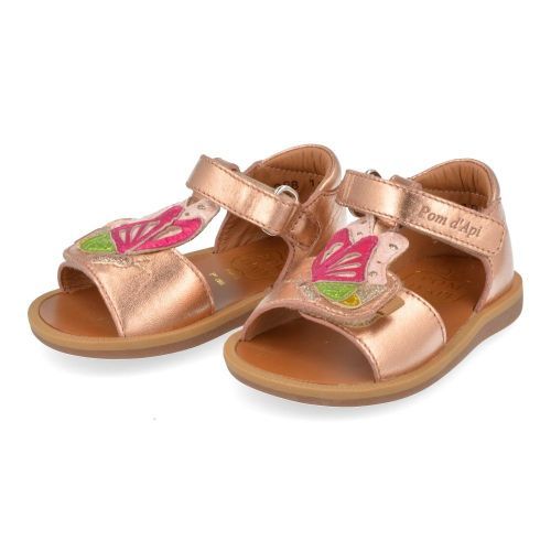 Pom d'api Sandals pink Girls (poppy papillon) - Junior Steps