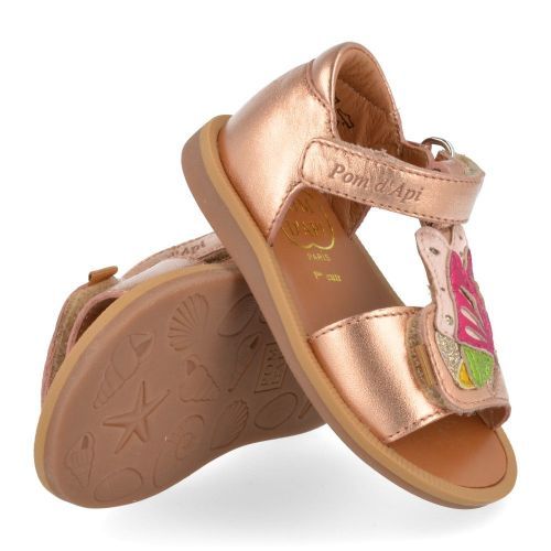 Pom d'api Sandals pink Girls (poppy papillon) - Junior Steps