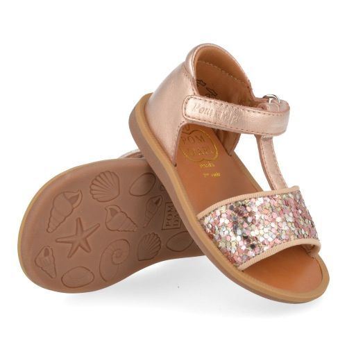 Pom d'api Sandals pink Girls (poppy tao easy) - Junior Steps