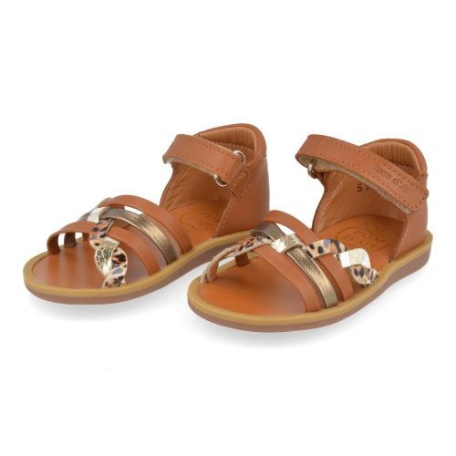 Pom d'api sandalen cognac Meisjes ( - poppy tresse cognac  sandaaltjepoppy tresse) - Junior Steps