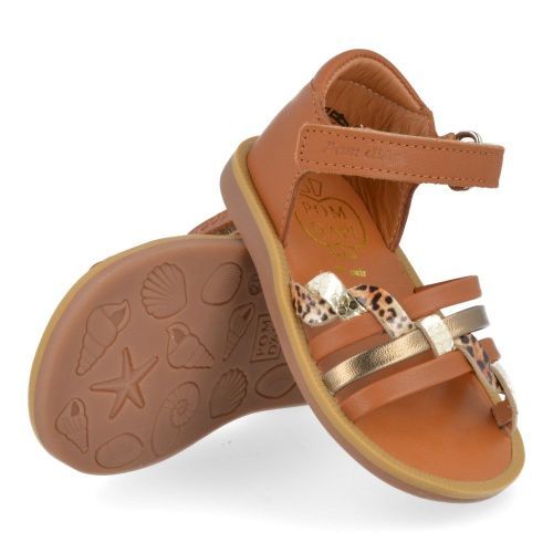 Pom d'api sandalen cognac Meisjes ( - poppy tresse cognac  sandaaltjepoppy tresse) - Junior Steps