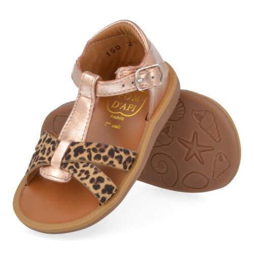 Pom d'api sandalen roze Meisjes ( - poppy xexe rozé sandaaltje met leopardpoppy xexe) - Junior Steps