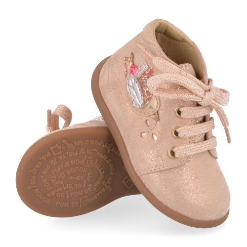 Pom d'api Lace shoe pink Girls (stand up) - Junior Steps
