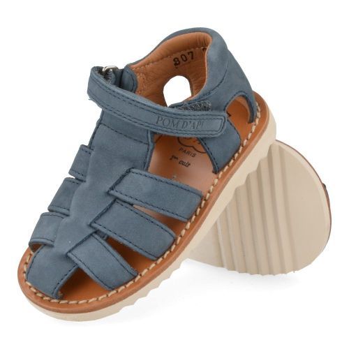 Pom d'api sandalen jeans bl Jongens ( - waff papy jeansblauwe gesloten sandaalwaff papy) - Junior Steps