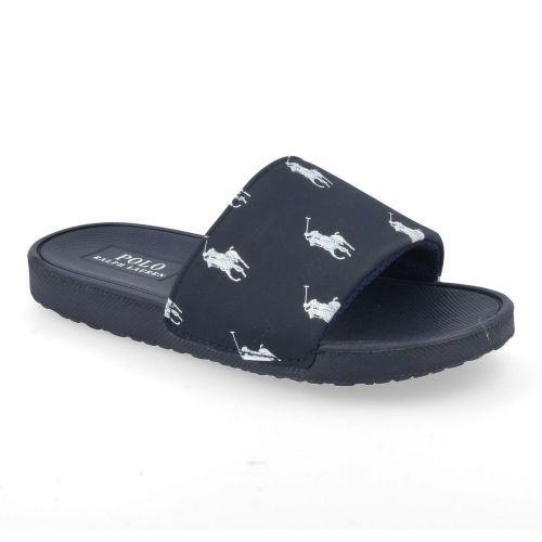 Ralph lauren slippers blauw  ( - blauwe slipper gansettrf103031) - Junior Steps