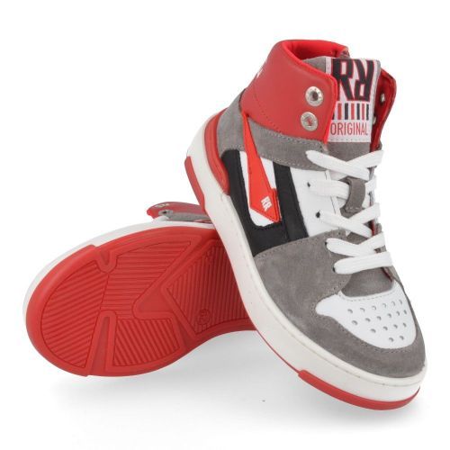 RED RAG sneakers grijs Jongens ( - grijze sneaker met rood13611) - Junior Steps