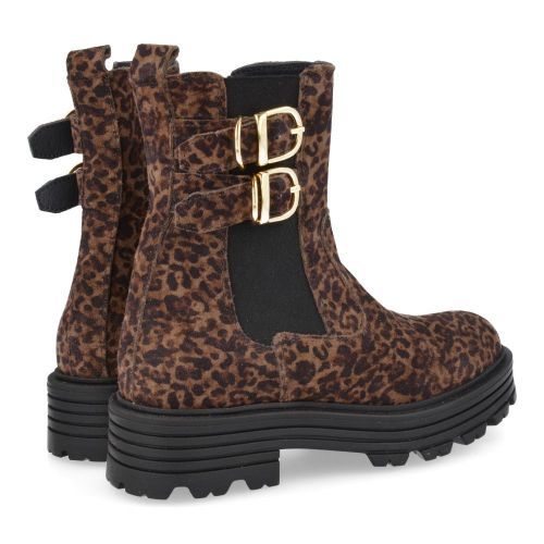 RED RAG laarzen kort bruin Meisjes (Korte laarzen in leopard suéde - 12534) - Junior Steps