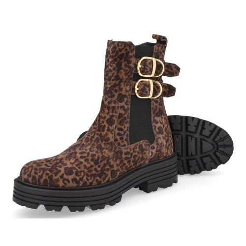 RED RAG laarzen kort bruin Meisjes (Korte laarzen in leopard suéde - 12534) - Junior Steps