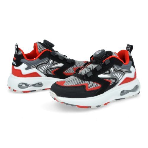 RED RAG sneakers Zwart Jongens (Runner zwart rood met draaiknop - 15851/499) - Junior Steps